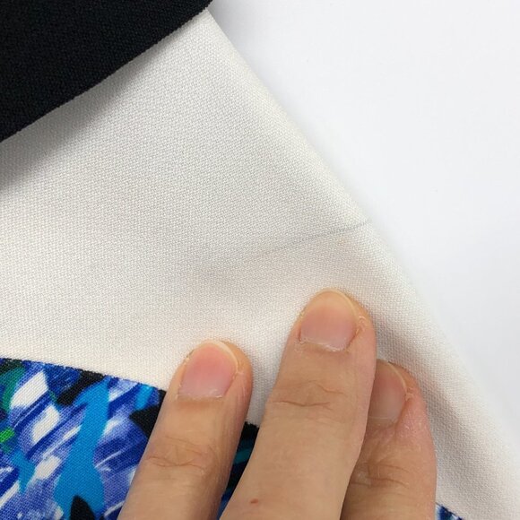 Peter Pilotto Blue Multicolor Patterned Sleeveless V-Neck Sheath Dress size 2 - Picture 11 of 16